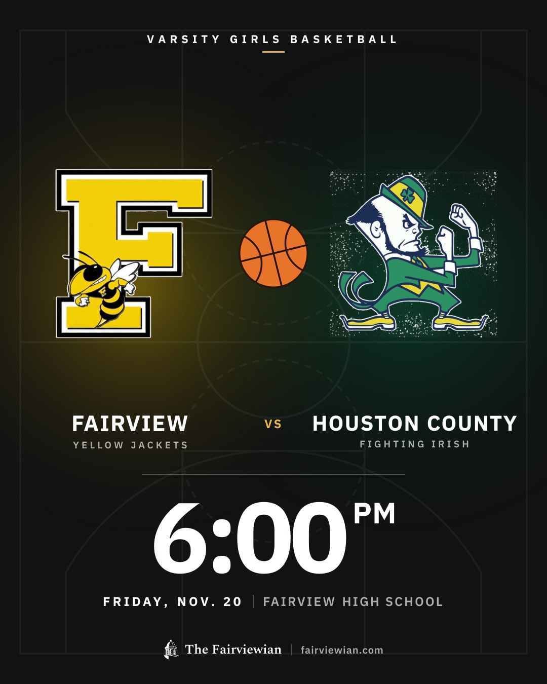 Fairview High girls basketball vs Houston County, Friday, Nov. 20, 6 PM