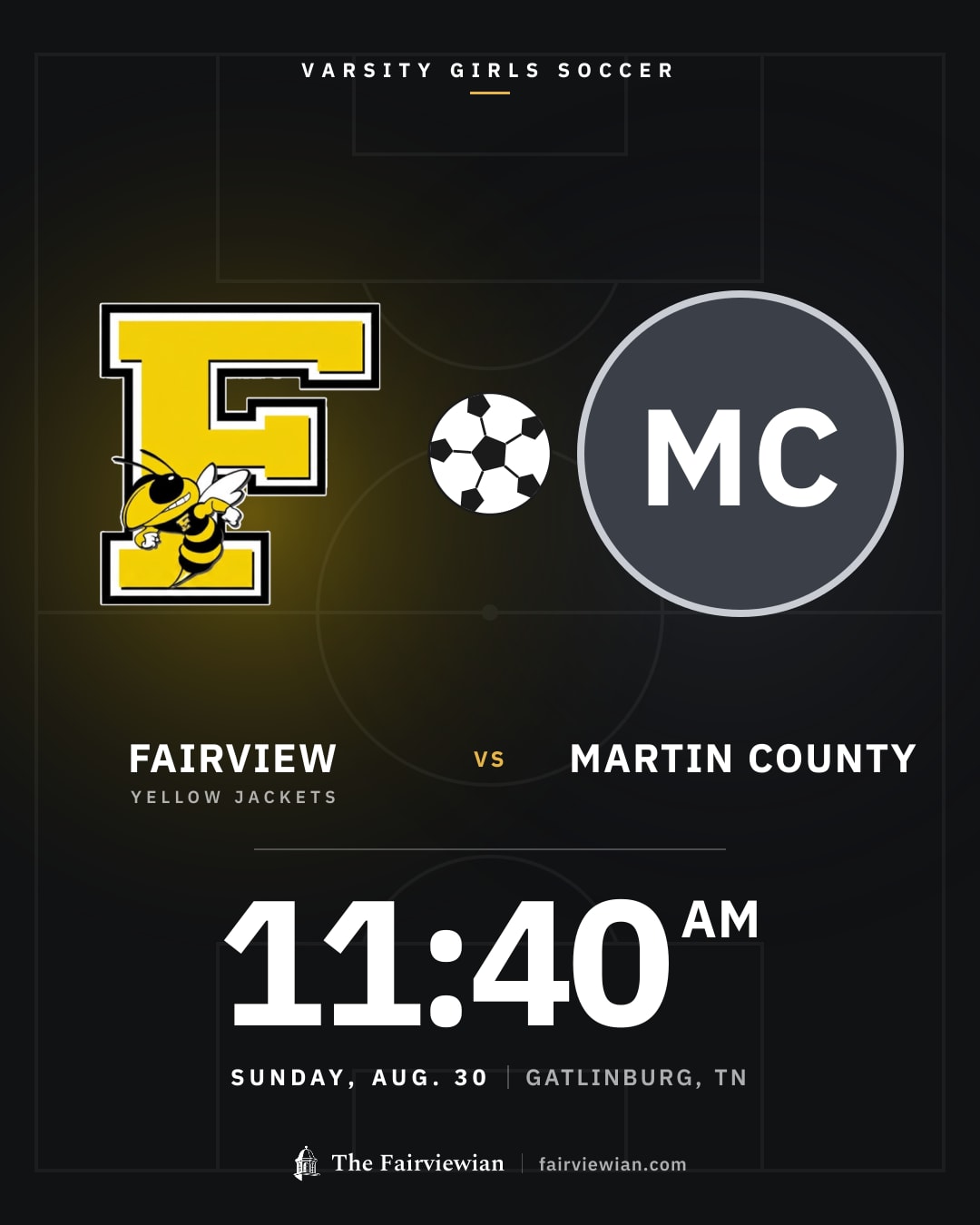 Fairview High girls soccer vs Martin County, Sunday, Aug. 30, 11:40 AM