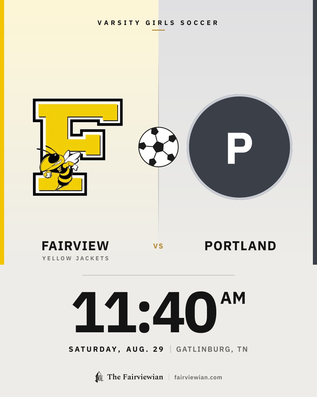 Fairview High girls soccer vs Portland, Saturday, Aug. 29, 11:40 AM