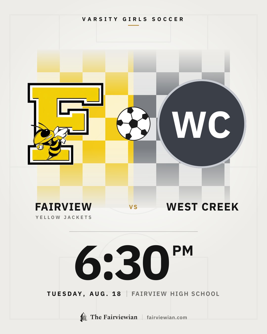 Fairview High girls soccer vs West Creek, Tuesday, Aug. 18, 6:30 PM